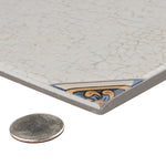 Load image into Gallery viewer, Merola Tile Manises Decor Blanco 13-1/8 inch x 13-1/8 inch Porcelain Floor and Wall Tile – 10.98 sq. ft. per Case, Glazed Marble Look Patterned Tile