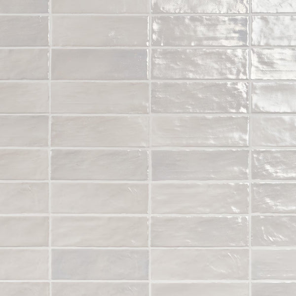 Ivy Hill Amagansett Gin White Mixed Finish Ceramic Wall Tile 2 inch x 8 inch 0.31 inch Thick 5.38 sq ft/case