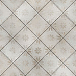 Load image into Gallery viewer, Merola Tile Kings Blume Encaustic White Ceramic Floor and Wall Tile 0.39 inch Thick 17.63 inch Wide 10.95 sq ft/case Matte Textured Finish