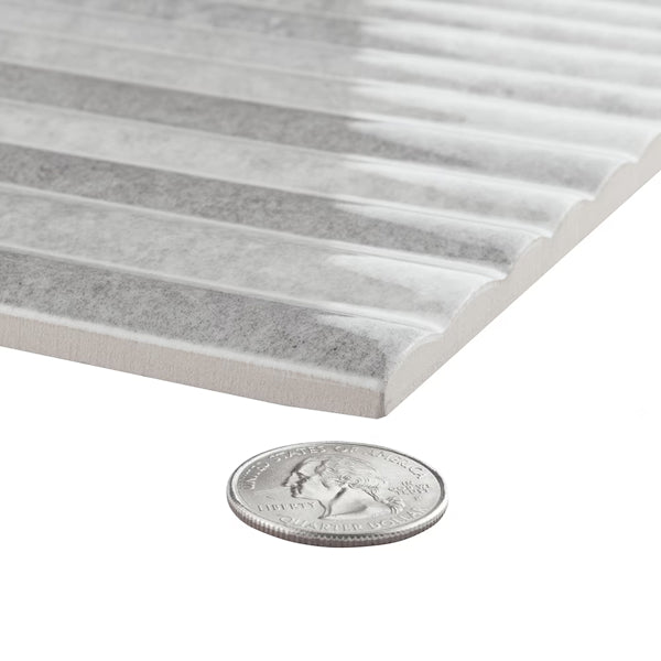 Merola Tile Rubik Cendra 5.88 inch x 11.75 inch Ceramic Wall Tile 10.78 sq ft/case – Glossy Fluted Finish