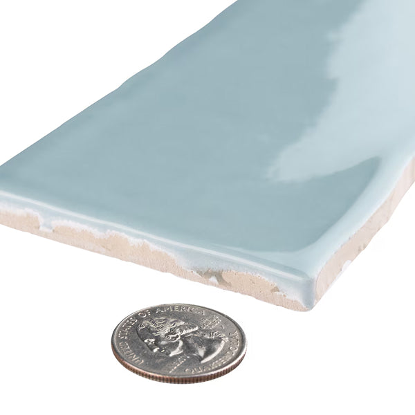 Merola Tile Castillo Sky Ceramic Wall Tile 3 inch x 12 inch – 5.72 sq. ft. per Case (Aqua Blue Glossy Subway Tile, 22 Pieces)