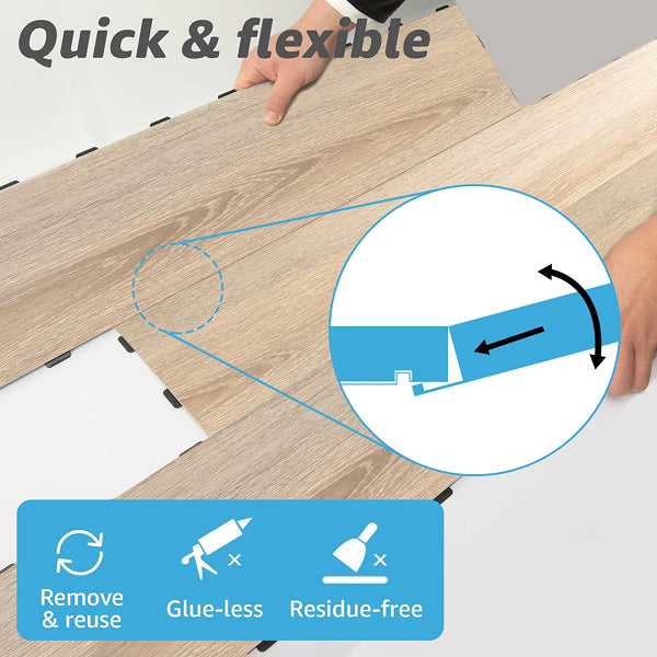 6" x 36" x 5mm Luxury Vinyl Plank, Interlocking Floor Plank