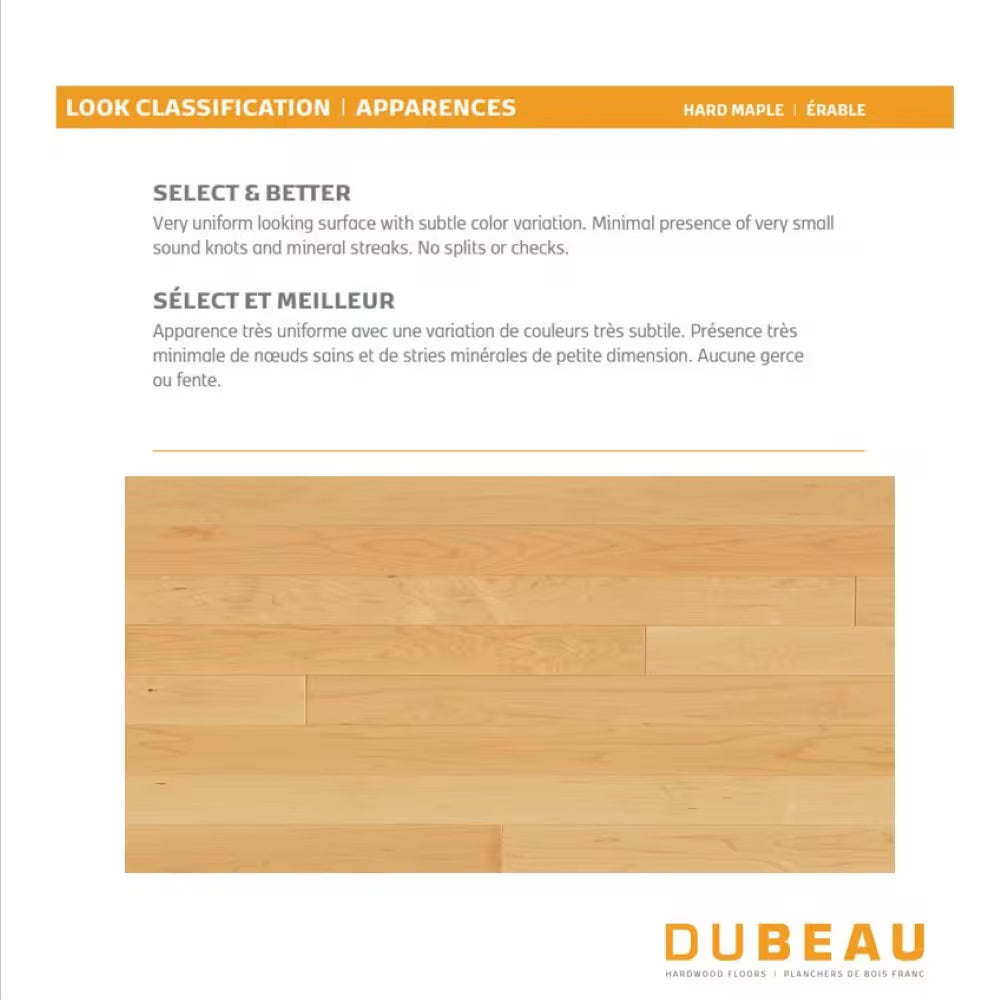 Tremblant Solid Maple hardwood flooring with matte finish and varying lengths








