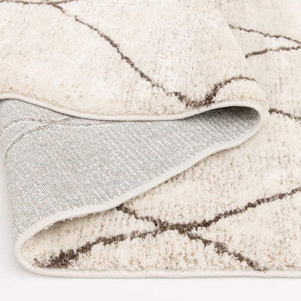 Home Decorators Collection Wavy Trellis Ivory/Light Brown 8 ft. x 10 ft. Indoor Area Rug – Plush High Pile Transitional Rug