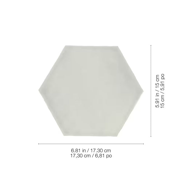 Anatolia Teramoda Bamboo 6 inch Hexagon Glossy Pressed Glazed Ceramic Wall Tile – 6.67 Sq. Ft. Coverage per Case