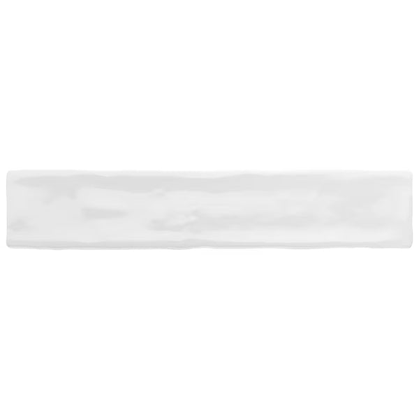 Merola Tile Chester Bianco 2 inch x 10 inch Ceramic Wall Tile 13.44 sq ft/case – Glossy Subway Style Finish