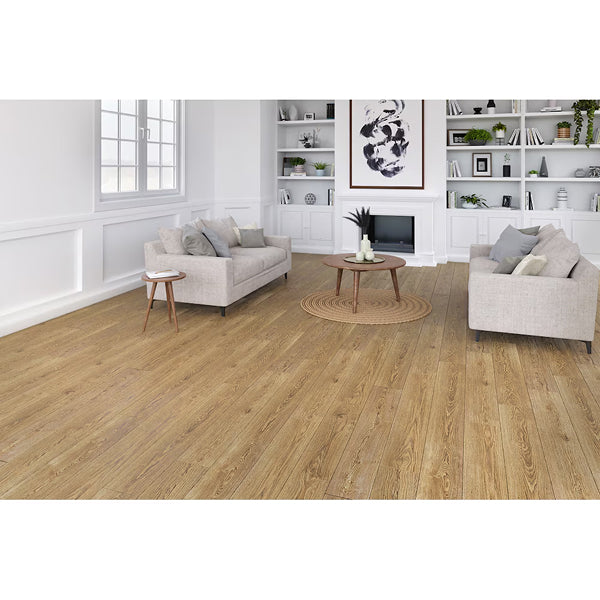 Revêtement de sol stratifié imperméable Krono Original Pacific Antique Sterling Oak 12 mm d'épaisseur x 8 po de largeur x 47,64 po de longueur (15,94 pi²/boîte)