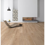 Charger l&#39;image dans la visionneuse de galerie, Revêtement de sol stratifié aspect bois, collection Home Decorators, chêne Jackson, 14 mm x 7,6 po l x 54,45 po L, beige moyen et beige clair (17,24 pi²/boîte)
