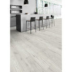 Load image into Gallery viewer, TrafficMaster Balmoral Hickory 12mm x 7.6 in. W x 54.45 in. L Light White Wood Look Laminate Flooring (17.24 sq.ft./case)
