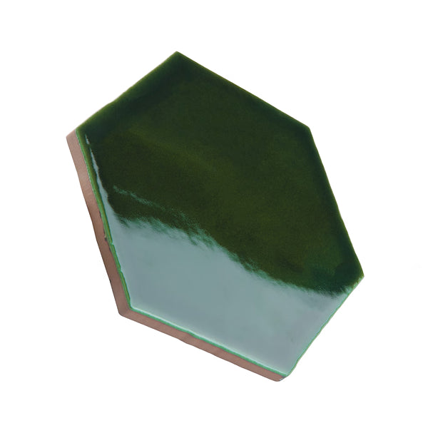 Merola Tile Viva Hex Antic Verde Ceramic Wall Tile 5.88 inch Width 6.75 inch Length 9.24 sq ft/case Glossy Hexagon Finish
