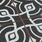 Load image into Gallery viewer, Merola Tile Harmonia Vintage Black 13 inch x 13 inch Ceramic Floor and Wall Tile – 12.19 sq. ft. per Case, Glazed Encaustic-Inspired Matte Finish