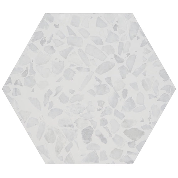 Ivy Hill Tile Fusion Hex Gray Terrazzo 9 inch x 10.5 inch Matte Porcelain Floor and Wall Tile 8.07 sq ft per Case Hexagon
