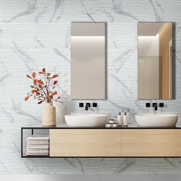 MSI Stone ULC Statuary Stripe White 12 inch x 24 inch Glossy Ceramic Patterned Look Wall Tile 16 sq ft/case – High Gloss Finish