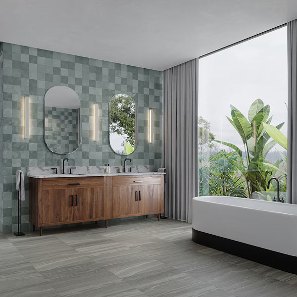 Anatolia Moroccan Sage Glossy Pressed Ceramic Wall Tile 0.35 inch Thick 5 inch Wide 12.16 sq ft/case Glossy Finish