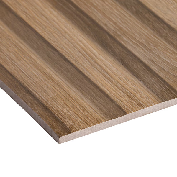 Ivy Hill Tile Brookline Ribbon Tan Brown Porcelain Tile 0.35 inch Thickness 24 inch Width 15.49 sq. ft. Coverage Matte Wood Look Finish