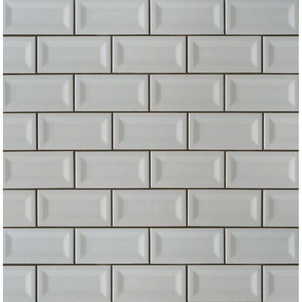 Segment Stone 3 in. x 6 in. Glossy Ceramic Inverted Beveled Wall Tile