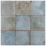 Load image into Gallery viewer, Merola Tile SAMPLE Kings Etna Encaustic Blue 13-1/8 inch x 13-1/8 inch Ceramic Floor and Wall Tile