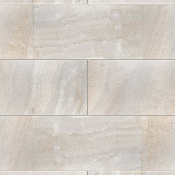Merola Tile Dubai Pearl Porcelain Floor and Wall Tile 12.5 inch x 24.5 inch 10.8 sq. ft./Case Semi-Gloss Stone Look Rectangular Tile