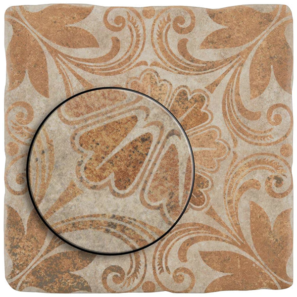 Merola Tile Costa Cendra Decor Dahlia Arena 7-3/4 inch x 7-3/4 inch Ceramic Floor and Wall Tile – 11.11 sq. ft. per Case, Glazed Textured Finish
