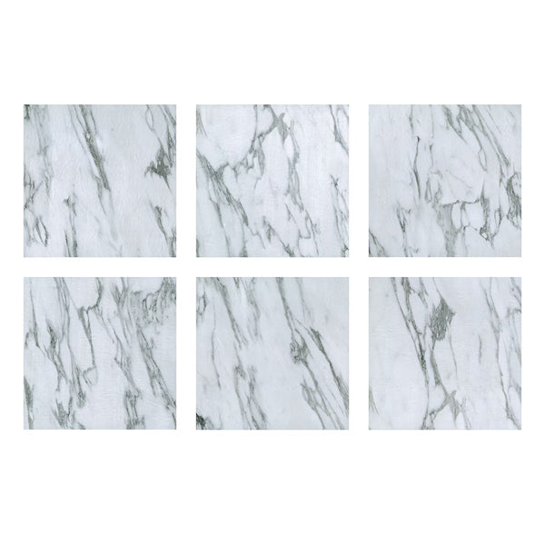 FloorPops Opaline 12-in x 12-in Peel & Stick Luxury Vinyl Tile (LVT) Flooring Set (20 sq.ft/case, Marble Look, High Gloss)