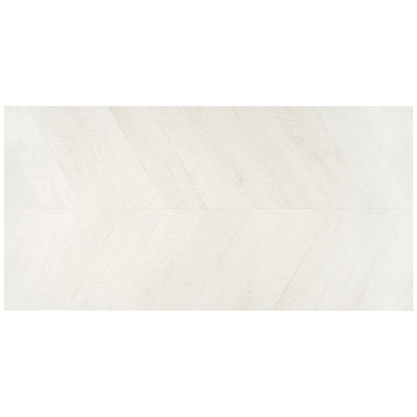 Ivy Hill Tile Montgomery Chevron White Porcelain Tile – 0.39 inch Thick, 24 inch x 48 inch, 15.49 sq.ft/Case – Matte Finish