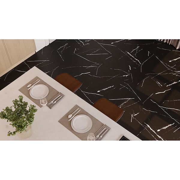 Anatolia Noir Abyss Porcelain Tile 0.34 inch Thickness 12 inch Width Matte Rectified 12 inch x 24 inch Floor and Wall Tile