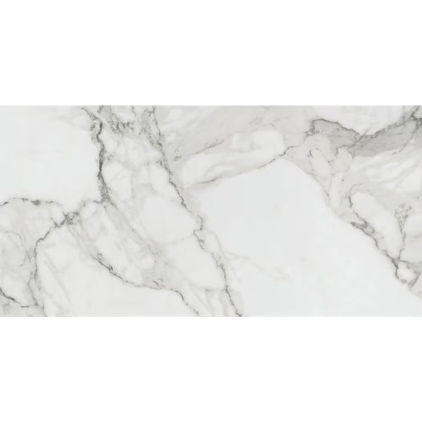 MSI Stone ULC Aviva Bianco 12 inch x 24 inch Glazed Polished Porcelain Floor and Wall Tile – 0.38 inch Thickness, Marble Look White Tile