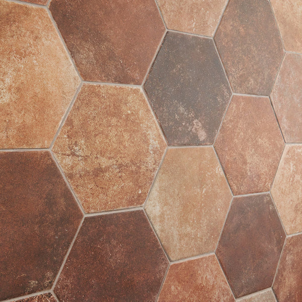 Ivy Hill Tile Hayes Marron 8 inch x 9.44 inch Matte Porcelain Floor and Wall Tile – 9.84 Sq. Ft. per Case, Hexagon Tile, Matte Finish