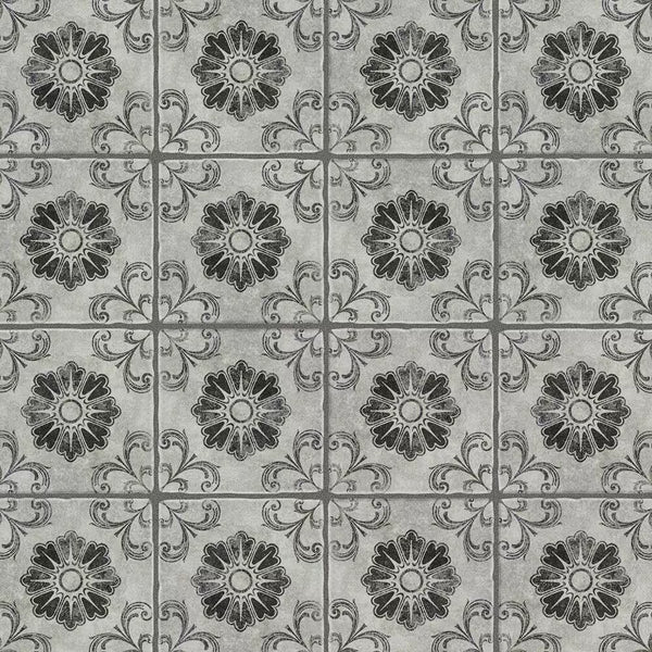 Merola Tile Costa Cendra Decor Fleur 7.75 inch x 7.75 inch Ceramic Floor and Wall Tile – 11.11 sq ft per Case, Rustic Stone Look Matte Finish