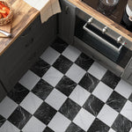 Charger l'image dans la visionneuse de galerie, Merola Tile Ruzzini 17.88 inch x 17.88 inch Porcelain Floor and Wall Tile 13.5 sq ft per Case Marble Look Checkboard