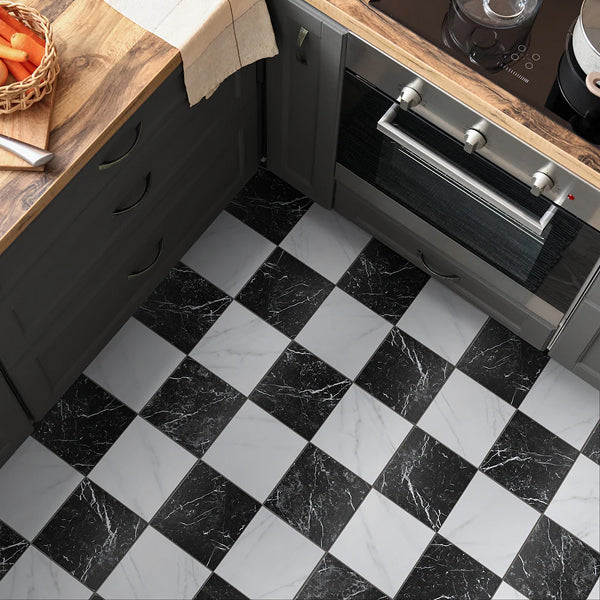 Merola Tile Ruzzini 17.88 inch x 17.88 inch Porcelain Floor and Wall Tile 13.5 sq ft per Case Marble Look Checkboard