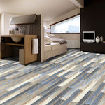 Load image into Gallery viewer, Deco Products COLORS Floor-Wall Old Blue Sea Aged 6-inch x 36-inch Luxury Vinyl Plank (30 sq. ft./case)