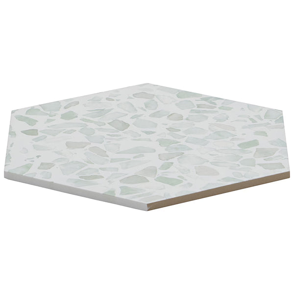 Ivy Hill Tile Fusion Hex Green Terrazzo 9 inch x 10.5 inch Matte Porcelain Floor and Wall Tile 8.07 sq ft per Case Hexagon