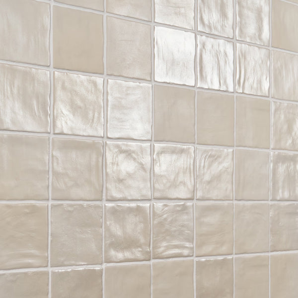 Ivy Hill Amagansett Cream Mixed Finish Ceramic Wall Tile 4 inch x 4 inch 0.35 inch Thick 5.38 sq ft/case