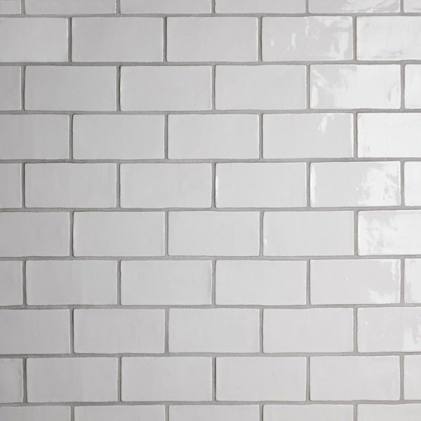 Merola Tile Chester Bianco 3 inch x 6 inch Ceramic Wall Tile – 5.72 sq. ft. per Case, Glossy Smooth Finish