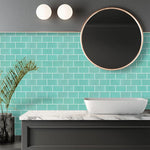 Charger l'image dans la visionneuse de galerie, Mureno Dimensions Teal Subway Peel and Stick Rigid Vinyl Tiles 4 Pack