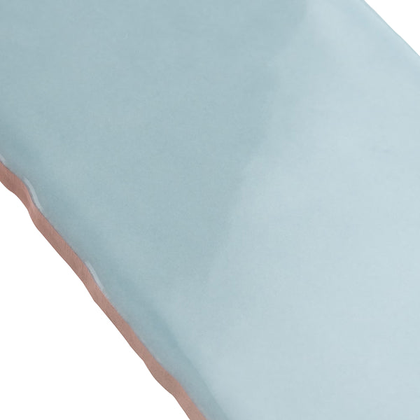Merola Tile Castillo Sky Ceramic Wall Tile 3 inch x 12 inch – 5.72 sq. ft. per Case (Aqua Blue Glossy Subway Tile, 22 Pieces)