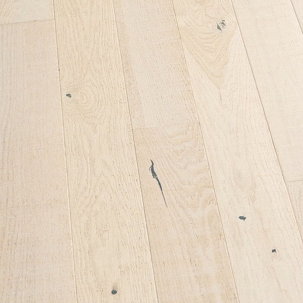 French Oak Light House solid hardwood flooring with distressed matte finish in white