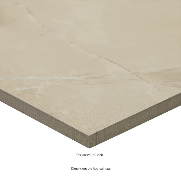 MSI Stone ULC Sande Cream Glazed Porcelain Tile 24 inch x 24 inch 16 sq. ft./Case Polished Stone Look Floor and Wall Tile