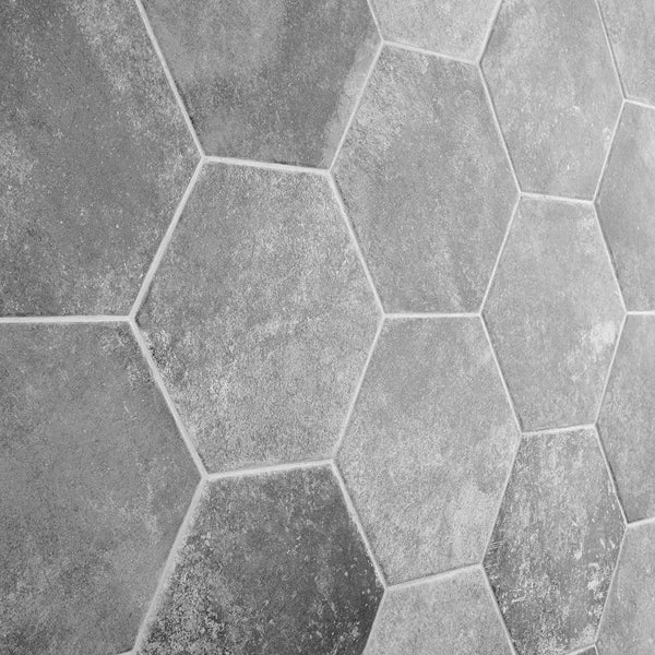 Ivy Hill Tile Hayes Gris Porcelain Tile – 0.31 inch Thick, 8 inch x 9.44 inch, 9.84 sq.ft/Case – Matte Hexagon Italian Style Finish