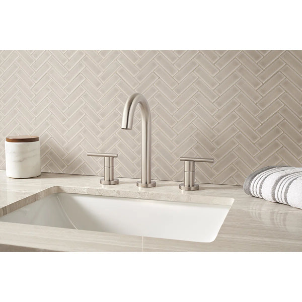 Chapel Frost Herringbone 12 in. x 12 in. Glossy Ceramic Mosaic Wall Tile