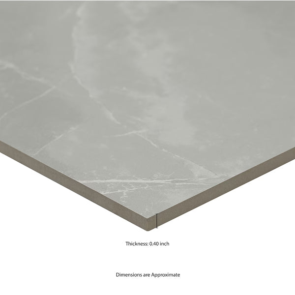 MSI Stone ULC Madison Celeste Porcelain Tile 10 mm Thick 24 inch x 24 inch 16 sq. ft./Case Matte Marble Look Floor and Wall Tile