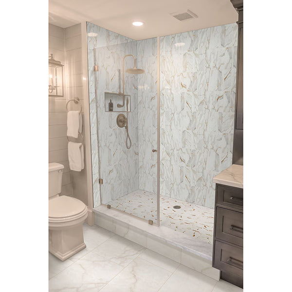 MSI Stone ULC Brighton Gold Matte Porcelain Floor and Wall Tile 12 inch x 24 inch x 0.39 inch – 16 sq. ft./Case, Marble Look Finish