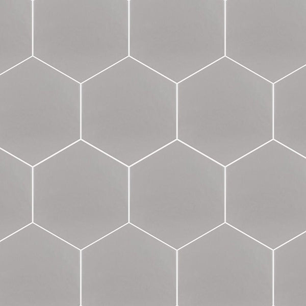 Merola Tile Hexatile Matte Gris Porcelain Tile 0.37 inch Thick 7 inch x 8 inch 7.67 sq ft/case Matte Hexagon