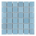 Load image into Gallery viewer, Merola Tile Celadon Aqua 11.63 inch x 11.63 inch Glossy Porcelain Mosaic Tile Sample