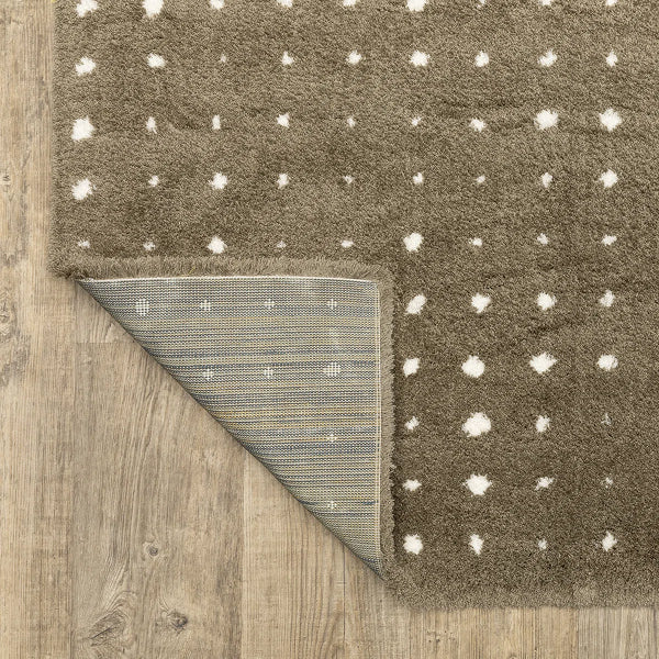 Delfine Geometric Dots Mink Brown/ Ivory Area Rug