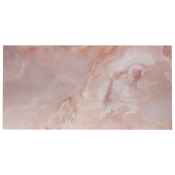 Ivy Hill Tile Jume Onyx Coral Porcelain Tile – 0.39 inch Thick, 24 inch x 48 inch, 15.49 sq.ft/Case – Polished Onyx Look Finish