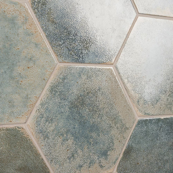 Ivy Hill Tile Mandalay Hex Green Porcelain Tile – 0.35 inch Thick, 9.13 inch x 10.51 inch, 8.07 sq.ft/Case – Polished Hexagon Finish