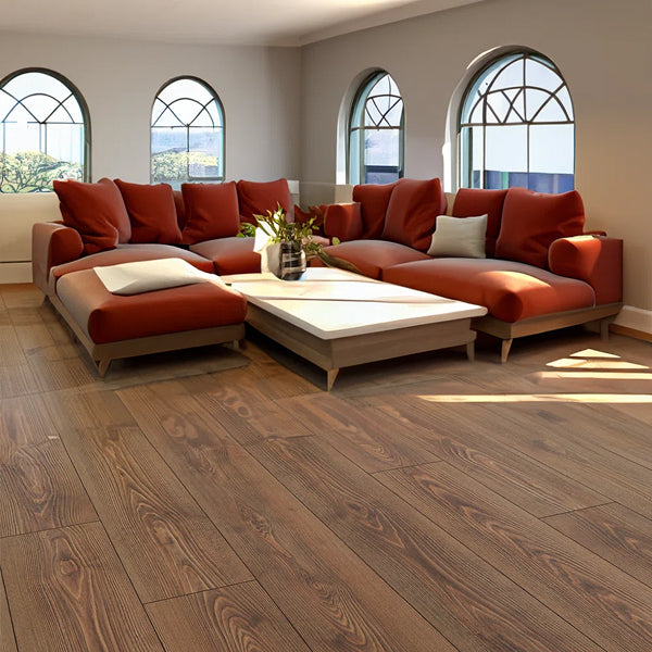 Oak Dark Brown PVC Laminate Flooring Plank – 6" x 36", 0.08" Thick, 54 Sq. Ft., Waterproof DIY Flooring