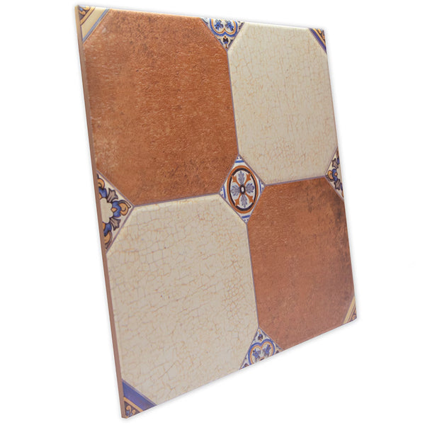 Merola Tile Manises Decor Mix Porcelain Tile 0.31 inch Thick 13.13 inch x 13.13 inch 10.98 sq. ft./Case Patterned Floor and Wall Tile